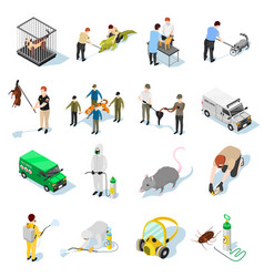 Pest Control Isometric Icons