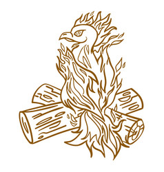 Phoenix Perching Logs Brown Outline