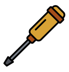 Small Screwdriver Icon Color Outline