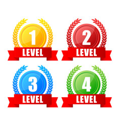 1234 Level Up Sign Game Label Award Rating