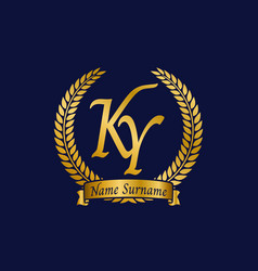 Initial Letter K And Y Ky Monogram Logo Design