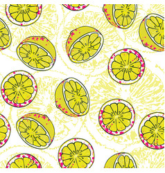 Lemon Wedges Texture Seamless Pattern