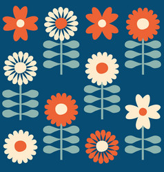 Seamless Pattern With Daisies In Scandinavian