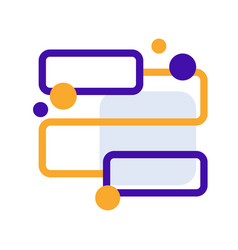 Work Flow Business People Icon With Orange Purple