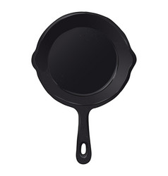 Frying Pan Black Cast Iron Hand Drawn