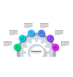 Infographic Templategear With 6 Circles And Icons