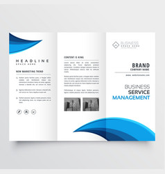 Modern Blue Trifold Business Brochure Layout