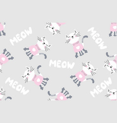 Seamless Cute Cat Pattern