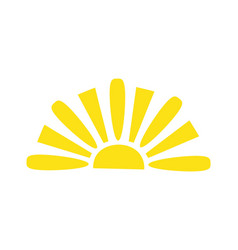 Simple Yellow Half Sun Handdrawn Flat