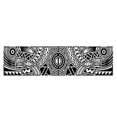 Abstract tribal art tattoo sleeve in polynesian vector