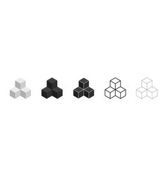 Cube Icon 3 Cubes 3d 3d Block Icons Outline