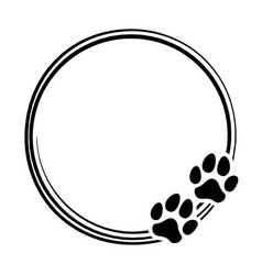 Dog Footprints In Round Wreath Shape Photo Frame