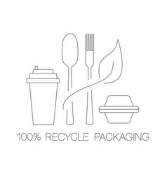 Fast Food And Take Away Eco Packaging Symbol