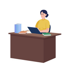 Irritated Principal Sitting At Desk Semi Flat