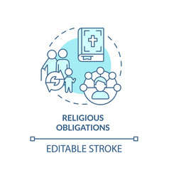 Religious Obligations Blue Concept Icon