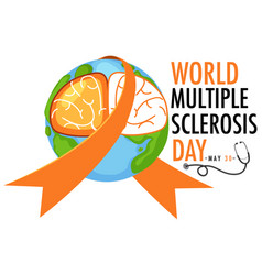 World Multiple Sclerosis Day With Brain Symbol Vector Image