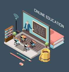 Online Education Isometric Design Concept