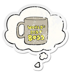 Worlds Best Boss Mug And Thought Bubble