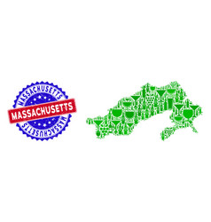 Bicolor Massachusetts Textured Seal Stamp