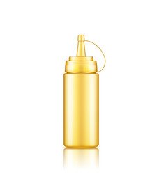 Golden Plastic Squeeze Mustard Bottle With Cap