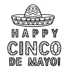 Happy Cinco De Mayo Isolated Coloring Page