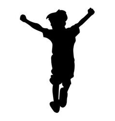 Kid Cheering Silhouette