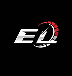 El Logo Letter Speed Meter Racing Style