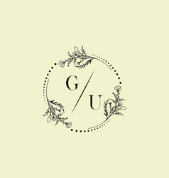 Gu Luxury Wedding Invitational Floral Initial