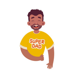 Happy Man In Super Dad T-shirt