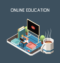 Online Education Isometric Background