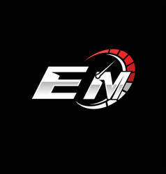 Em Logo Letter Speed Meter Racing Style