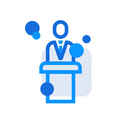 Public Speaker Business People Icon With Blue