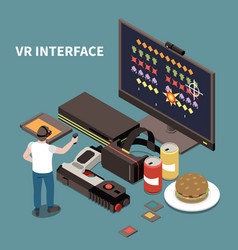 Vr Interface Isometric Poster