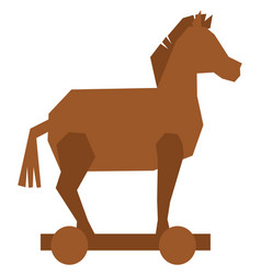 Wooden Trojan Horse On White Background