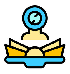 Homework Open Book Icon Flat