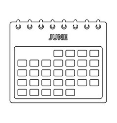 June Calendar Line Icon Editable Eps