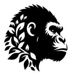 Leafy Gorilla Silhouette