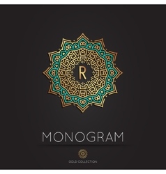 Royal elegant linear abstract monogram Royalty Free Vector