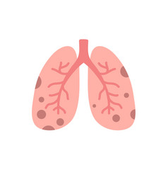 Damaged Lungs Flat Icon