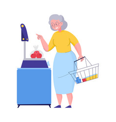 Granny In Supermarket Composition