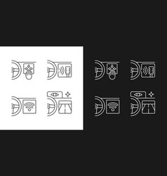 Advanced Car Technologies Linear Icons Set