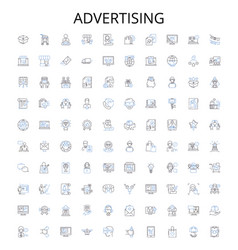 Advertising Outline Icons Collection Promotion