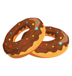 Chocolate Donuts Icon Cartoon Dessert Sweet Food