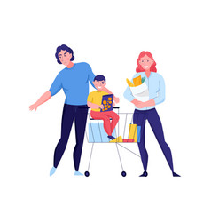 Family In Supermarket Composition