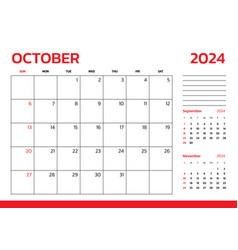 October 2024 Calendar Week Start On Sunday Desk