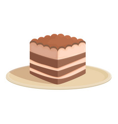 Tiramisu Piece Icon Cartoon Food Dessert