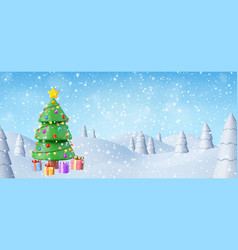 3d Natural Winter Christmas Background