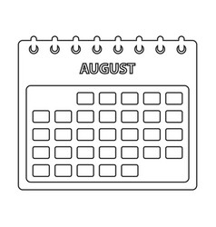 August Calendar Line Icon Editable Eps