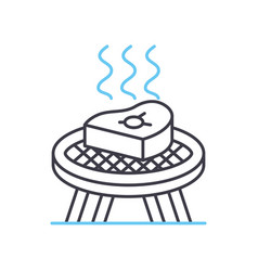 Grate Cooker Line Icon Outline Symbol