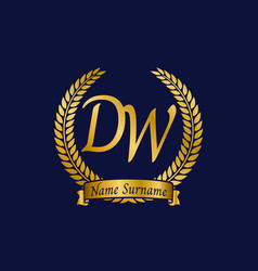 Initial Letter D And W Dw Monogram Logo Design